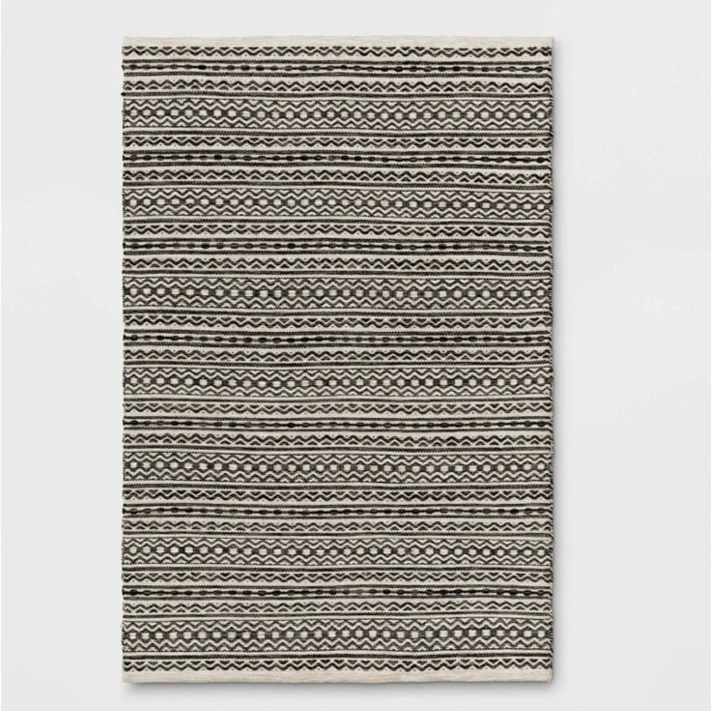 Black and White Patterned Area Rug